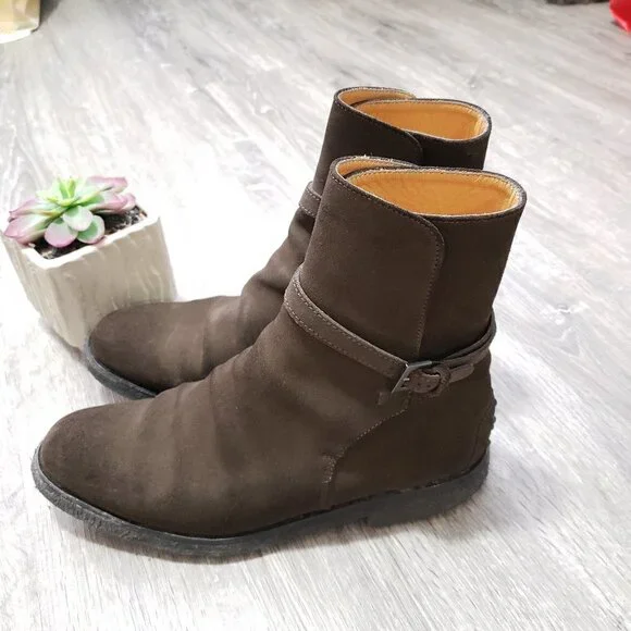 Tod's * Brown Suede Chelsea Driving Boots * 38.5 - Picture 2 of 15